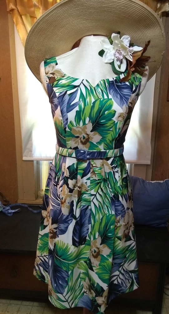 Tropical print dress